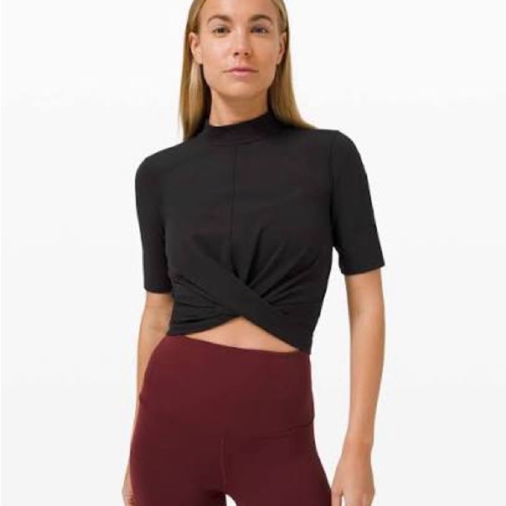 Lululemon Mock Neck Black Speckled Women's Top